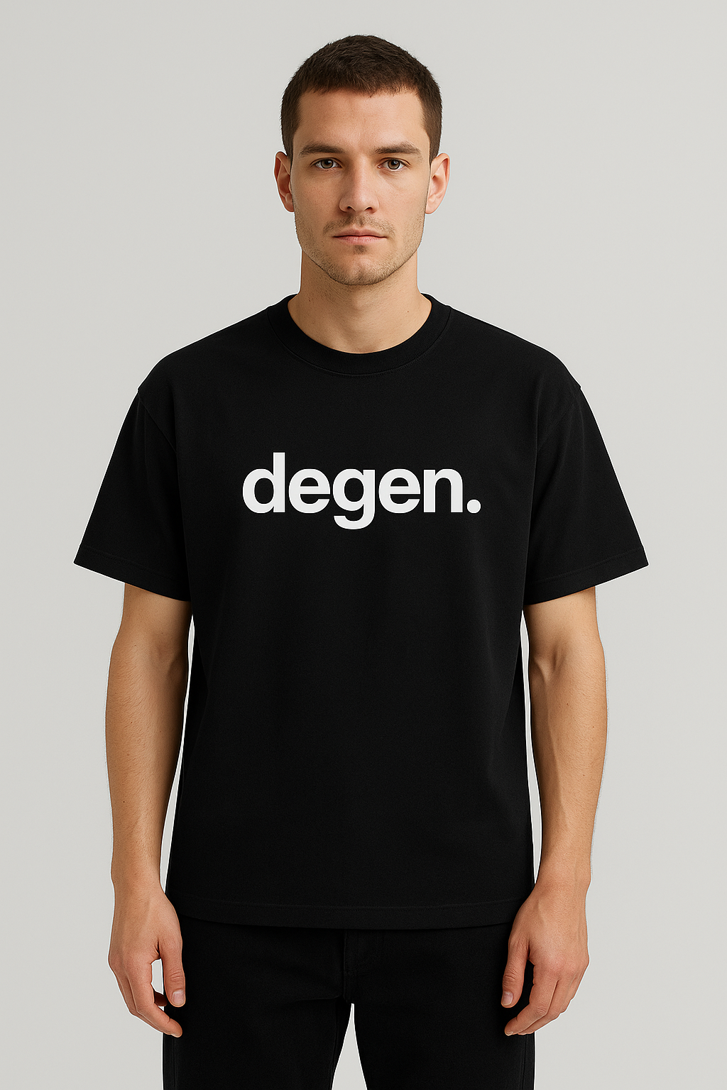degen. Black tee