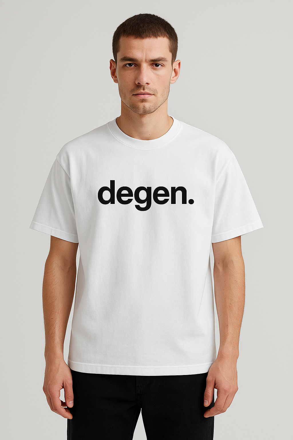 degen. White tee